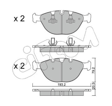 Sada brzdových destiček, kotoučová brzda CIFAM 822-771-0