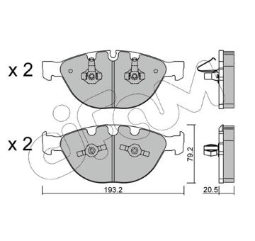 Sada brzdových destiček, kotoučová brzda CIFAM 822-772-0