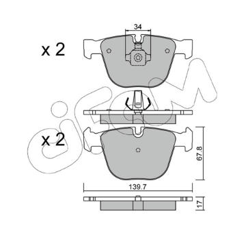 Sada brzdových destiček, kotoučová brzda CIFAM 822-773-0