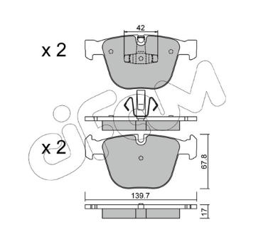 Sada brzdových destiček, kotoučová brzda CIFAM 822-773-6
