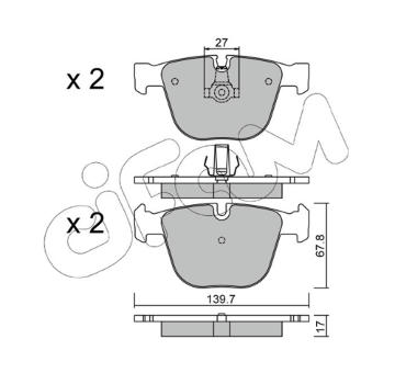 Sada brzdových destiček, kotoučová brzda CIFAM 822-773-9