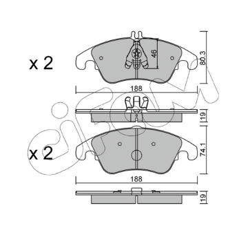 Sada brzdových destiček, kotoučová brzda CIFAM 822-775-2