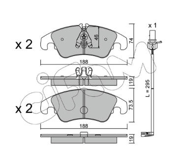 Sada brzdových destiček, kotoučová brzda CIFAM 822-775-4K