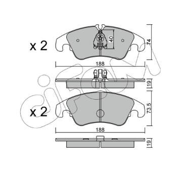Sada brzdových destiček, kotoučová brzda CIFAM 822-775-6