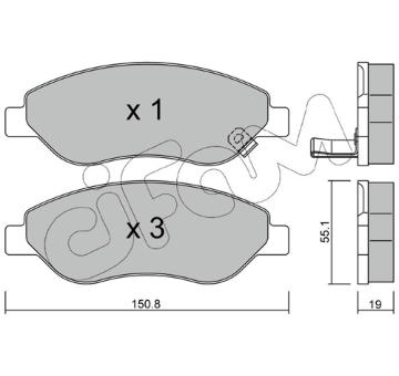 Sada brzdových destiček, kotoučová brzda CIFAM 822-777-0