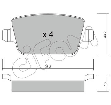 Sada brzdových destiček, kotoučová brzda CIFAM 822-780-0