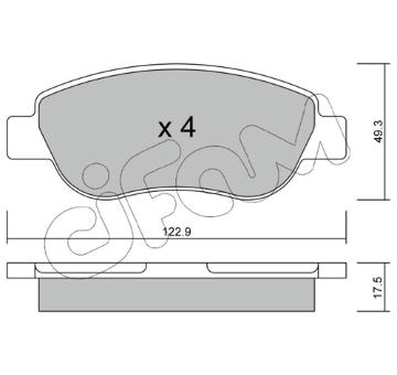 Sada brzdových destiček, kotoučová brzda CIFAM 822-781-0