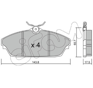 Sada brzdových destiček, kotoučová brzda CIFAM 822-782-0