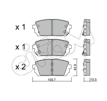 Sada brzdových destiček, kotoučová brzda CIFAM 822-784-0