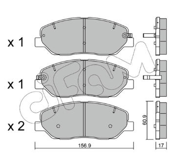 Sada brzdových destiček, kotoučová brzda CIFAM 822-787-0
