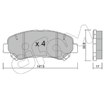 Sada brzdových destiček, kotoučová brzda CIFAM 822-792-0