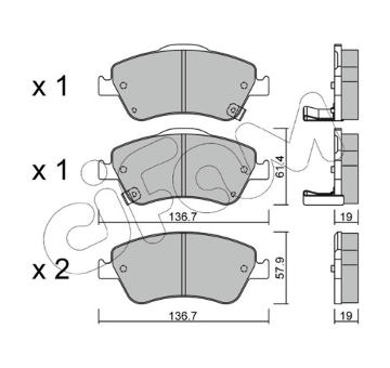 Sada brzdových destiček, kotoučová brzda CIFAM 822-794-0