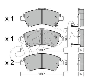 Sada brzdových destiček, kotoučová brzda CIFAM 822-795-0