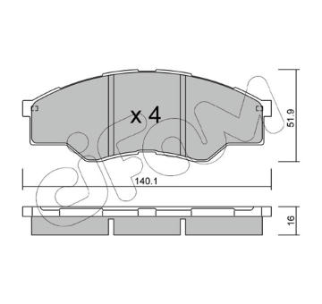 Sada brzdových destiček, kotoučová brzda CIFAM 822-797-0
