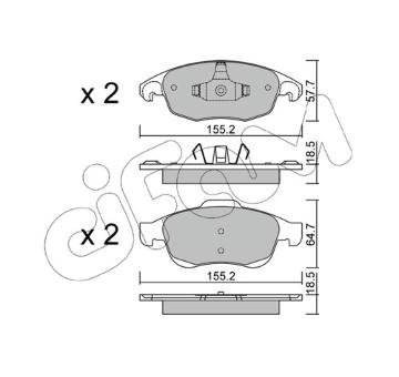 Sada brzdových destiček, kotoučová brzda CIFAM 822-800-0