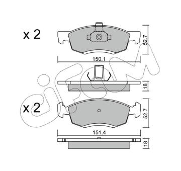 Sada brzdových destiček, kotoučová brzda CIFAM 822-802-0