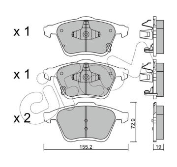 Sada brzdových destiček, kotoučová brzda CIFAM 822-805-0