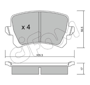 Sada brzdových destiček, kotoučová brzda CIFAM 822-806-0
