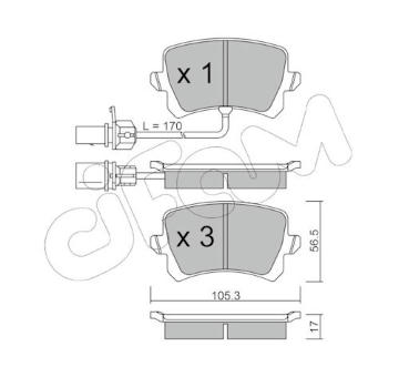 Sada brzdových destiček, kotoučová brzda CIFAM 822-806-1