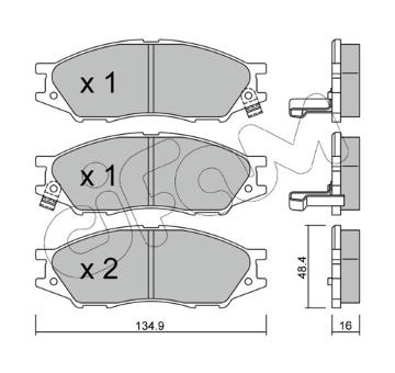 Sada brzdových destiček, kotoučová brzda CIFAM 822-810-0