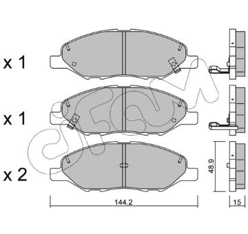 Sada brzdových destiček, kotoučová brzda CIFAM 822-811-0