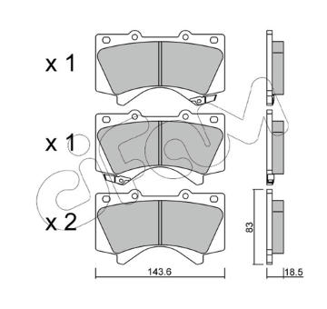 Sada brzdových destiček, kotoučová brzda CIFAM 822-821-0