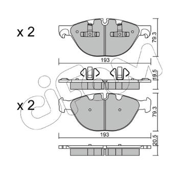 Sada brzdových destiček, kotoučová brzda CIFAM 822-823-0
