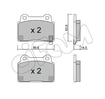 Sada brzdových destiček, kotoučová brzda CIFAM 822-826-0
