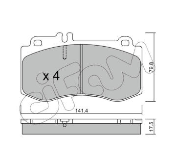 Sada brzdových destiček, kotoučová brzda CIFAM 822-827-0