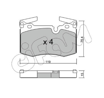 Sada brzdových destiček, kotoučová brzda CIFAM 822-829-0