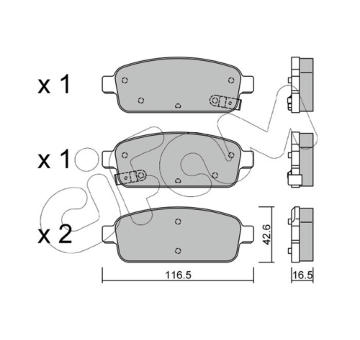 Sada brzdových destiček, kotoučová brzda CIFAM 822-840-0