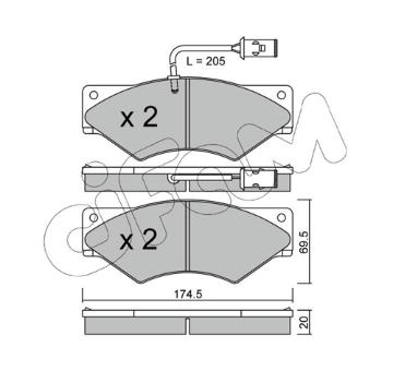 Sada brzdových destiček, kotoučová brzda CIFAM 822-849-0