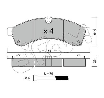 Sada brzdových destiček, kotoučová brzda CIFAM 822-851-0