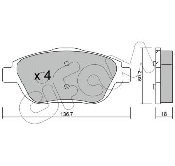 Sada brzdových platničiek kotúčovej brzdy CIFAM 822-852-0