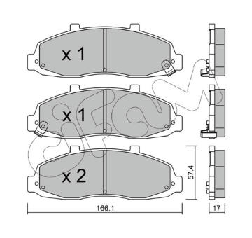 Sada brzdových destiček, kotoučová brzda CIFAM 822-857-0