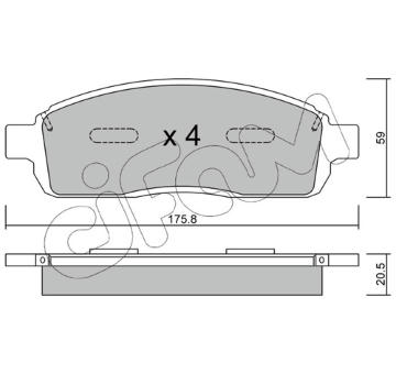 Sada brzdových platničiek kotúčovej brzdy CIFAM 822-859-0