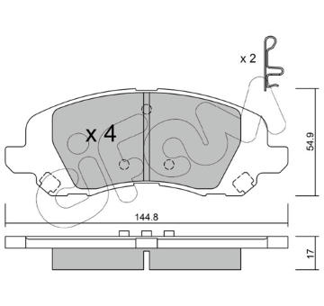 Sada brzdových destiček, kotoučová brzda CIFAM 822-861-0