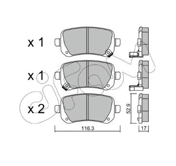 Sada brzdových destiček, kotoučová brzda CIFAM 822-864-0