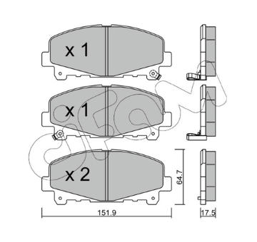Sada brzdových destiček, kotoučová brzda CIFAM 822-867-0