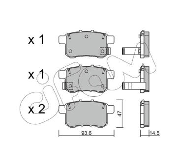 Sada brzdových destiček, kotoučová brzda CIFAM 822-868-0