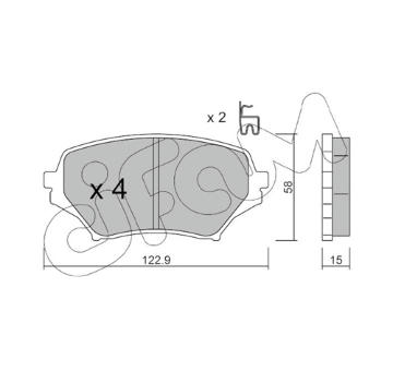 Sada brzdových destiček, kotoučová brzda CIFAM 822-870-0