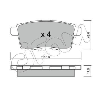 Sada brzdových destiček, kotoučová brzda CIFAM 822-873-0