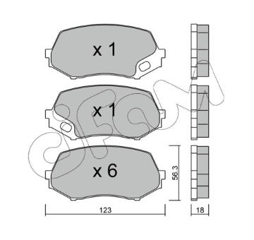 Sada brzdových destiček, kotoučová brzda CIFAM 822-874-0
