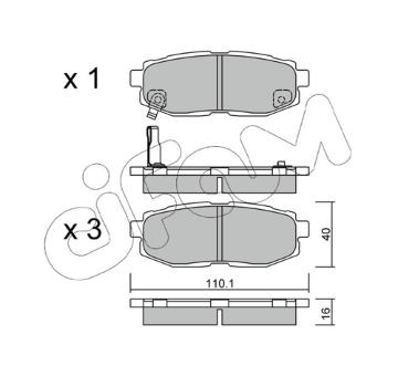 Sada brzdových destiček, kotoučová brzda CIFAM 822-875-0