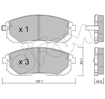 Sada brzdových destiček, kotoučová brzda CIFAM 822-876-0