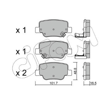 Sada brzdových destiček, kotoučová brzda CIFAM 822-880-0
