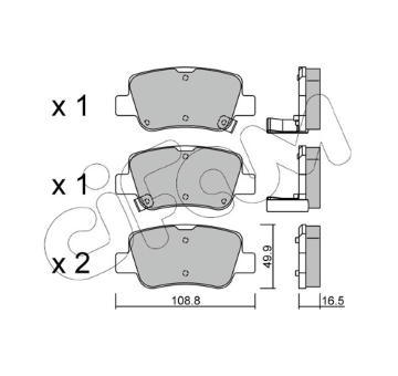 Sada brzdových destiček, kotoučová brzda CIFAM 822-881-0