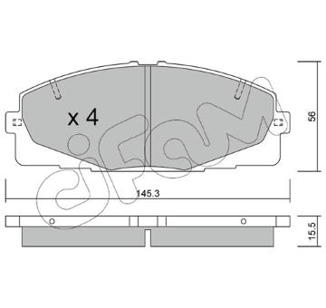 Sada brzdových destiček, kotoučová brzda CIFAM 822-883-0