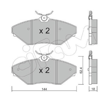 Sada brzdových destiček, kotoučová brzda CIFAM 822-887-0