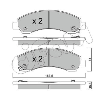 Sada brzdových destiček, kotoučová brzda CIFAM 822-888-0